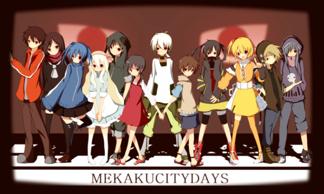 Anime characters group mekakucity days free wallpaper - medium preview image