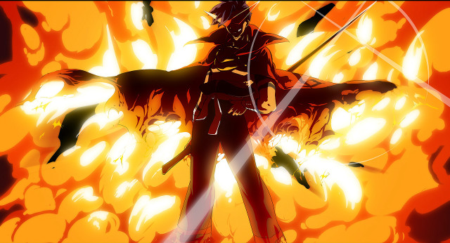 Man sword fire background flames #3 free wallpaper - medium preview image