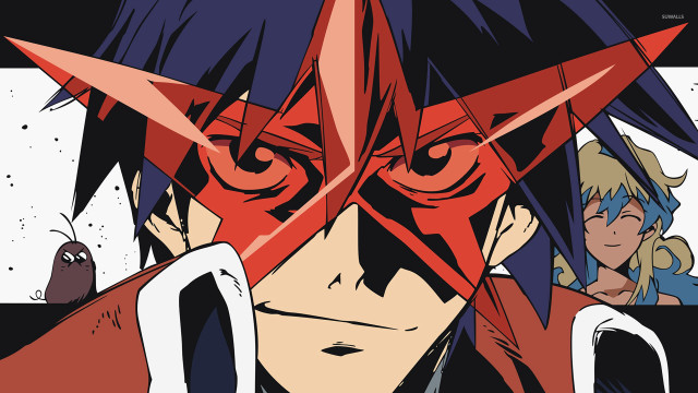 Anime red eyes red star free wallpaper - medium preview image