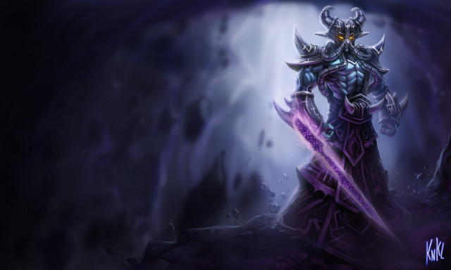 Man purple outfit sword cave free wallpaper - medium preview image