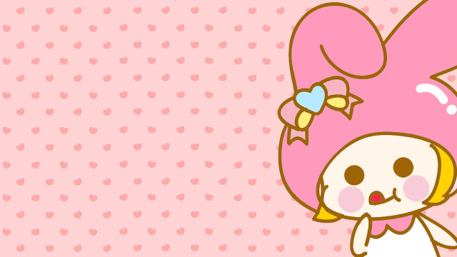 Cartoon character pink background polka free wallpaper - medium preview image