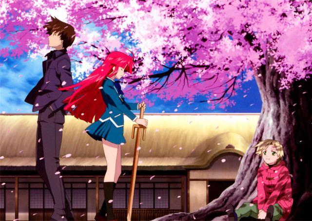Man woman tree building pink free wallpaper - medium preview image