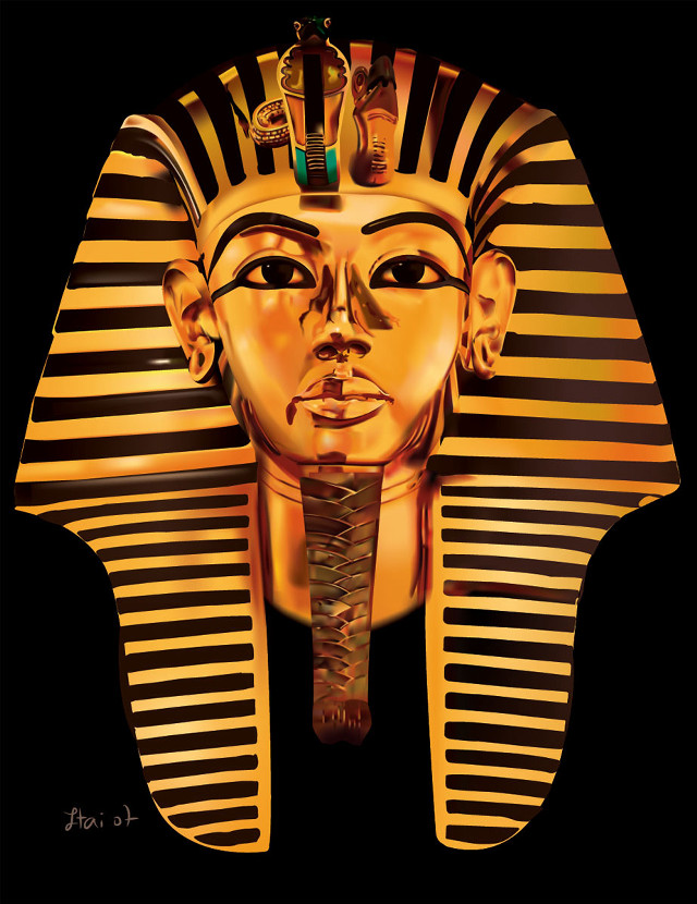 Golden mask afrofuturism egyptian art free wallpaper - medium preview image