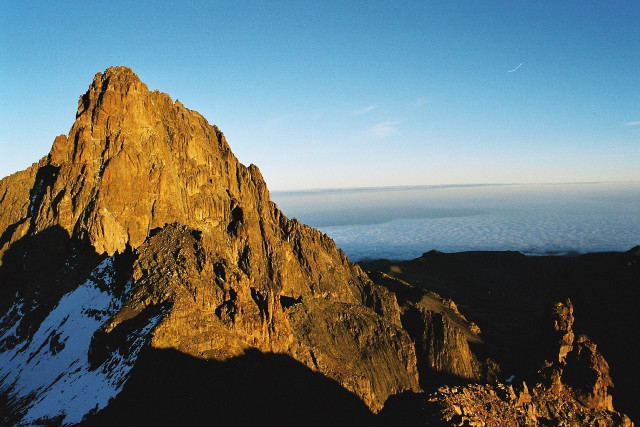 Mountain tall peak shadow clouds free wallpaper - medium preview image