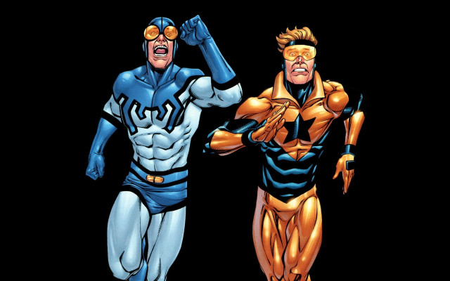 Two men costumes standing next free wallpaper - medium preview image