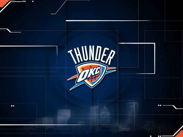 Blue orange background thunder basketball #2 free wallpaper - medium preview image