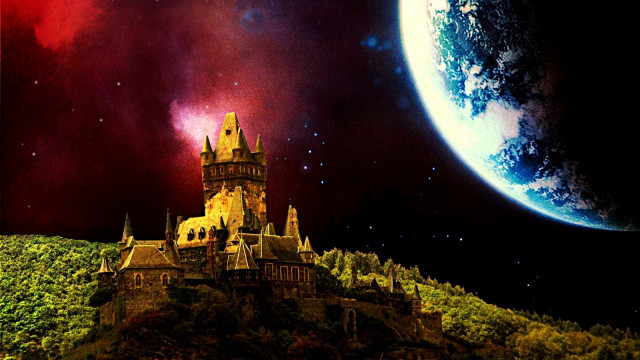 Castle hill planet red sky free wallpaper - medium preview image