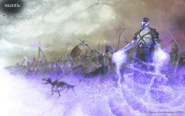Man armor dogs lightning sky free wallpaper - medium preview image