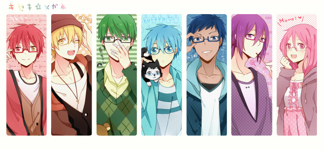 Anime characters glasses cat group free wallpaper - medium preview image