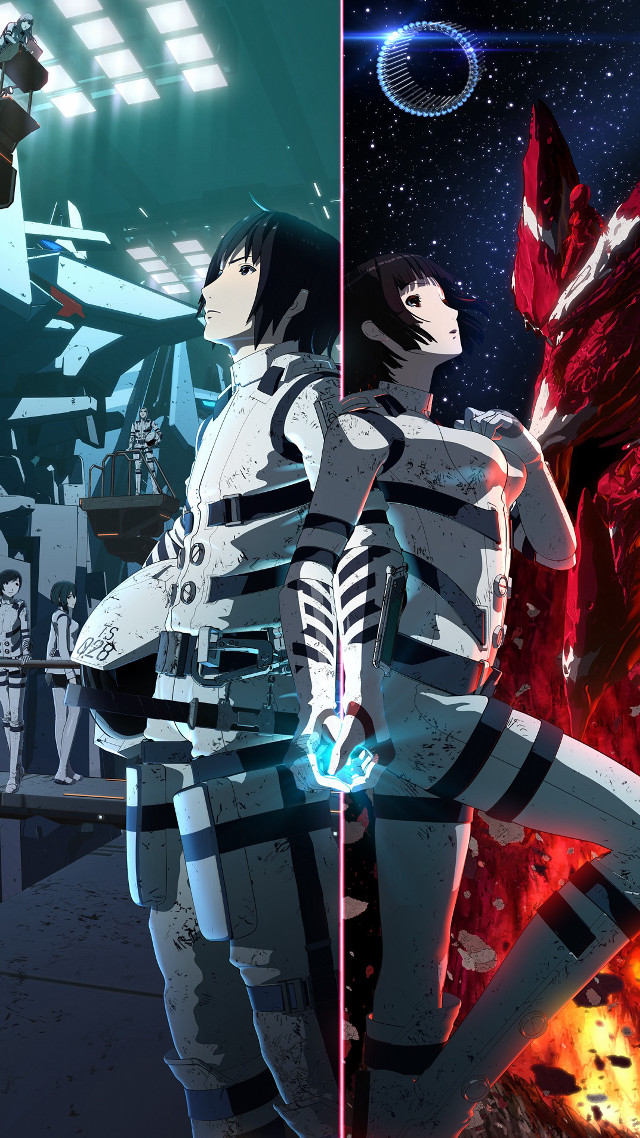 Anime characters fire space station free wallpaper - medium preview image