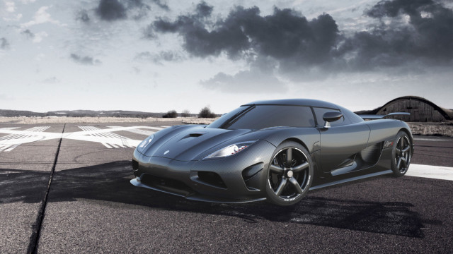 Sports car runway cloudy sky free wallpaper - medium preview image