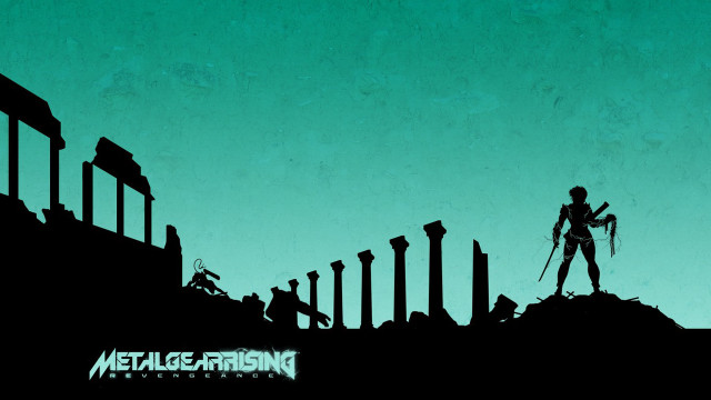 Silhouette man sword hill ruins free wallpaper - medium preview image