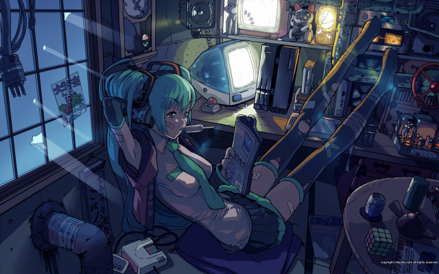 Woman chair room window tv free wallpaper - medium preview image