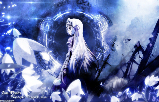 White hair white dress clock free wallpaper - medium preview image