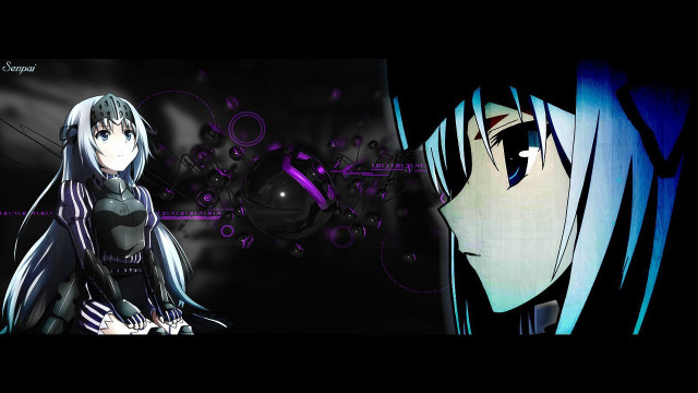 Anime couple characters black background #3 free wallpaper - medium preview image