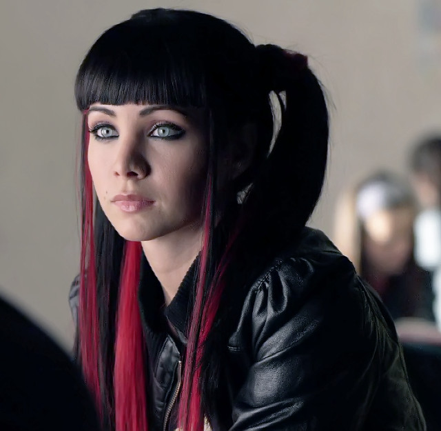 Redhair blackleatherjacket serious araceli gilbert free wallpaper - medium preview image