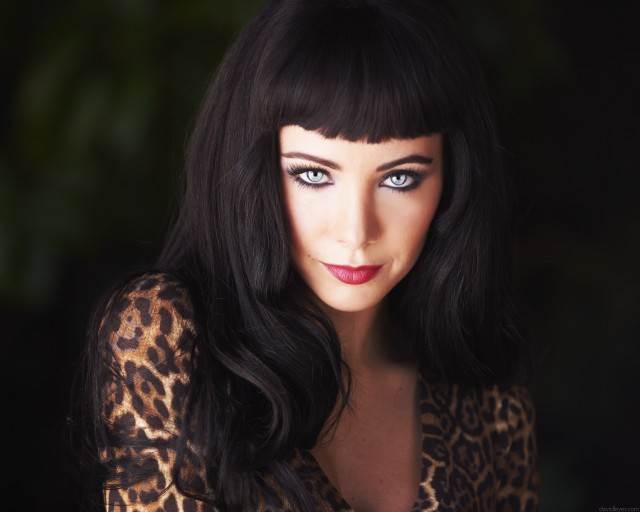 Black haired gothic portrait with free wallpaper - medium preview image