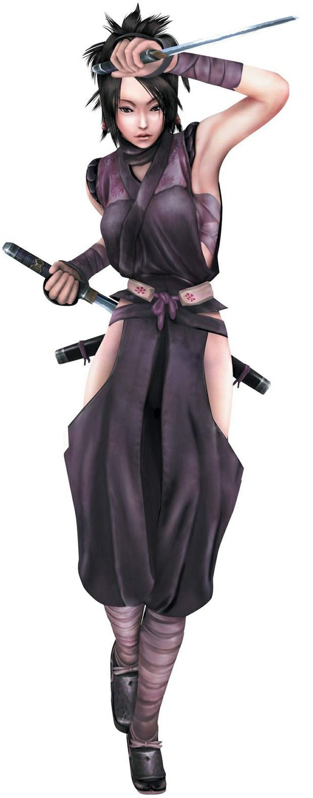 Woman purple dress swords black free wallpaper - medium preview image