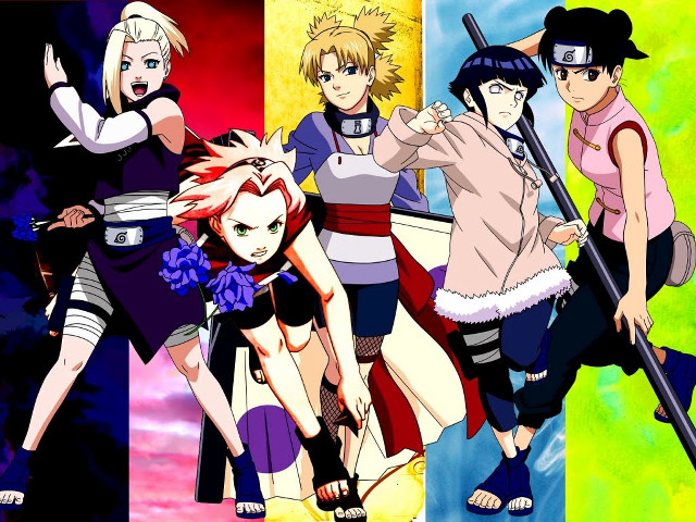 Anime characters colorful background black free wallpaper - medium preview image