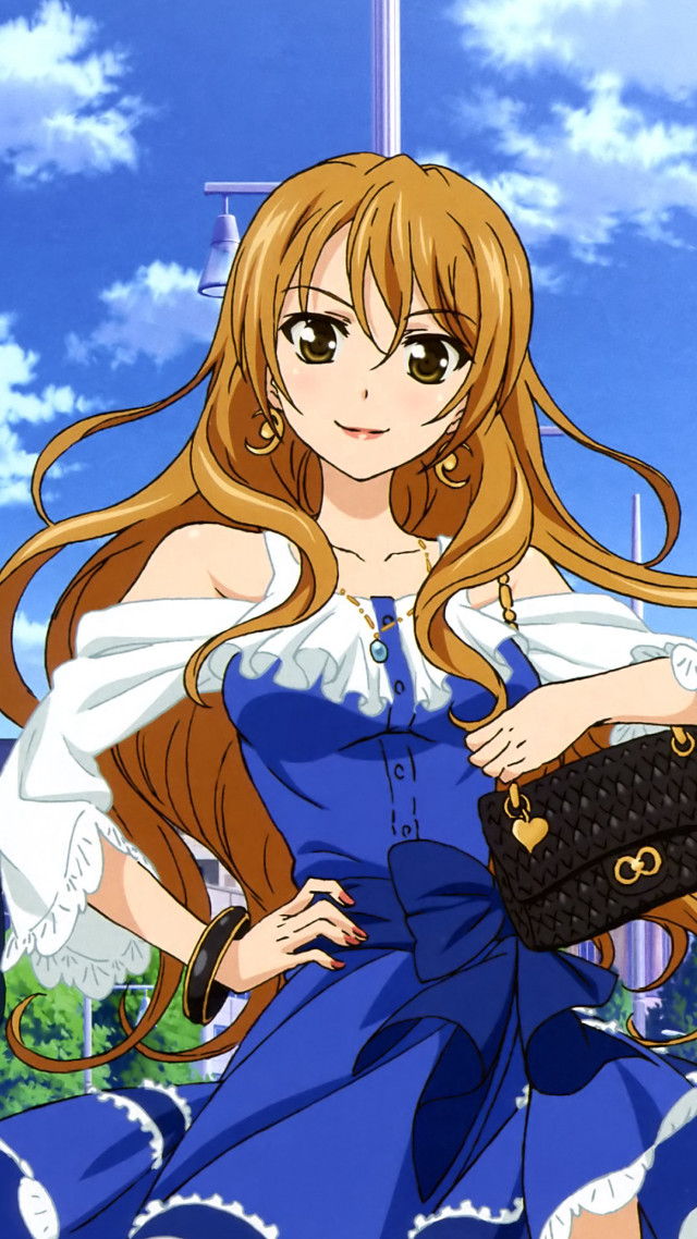 Woman blue dress purse sky free wallpaper - medium preview image