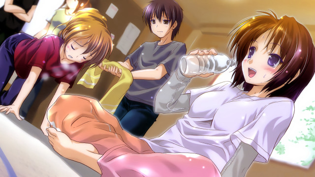 Group woman bed water bottle free wallpaper - medium preview image