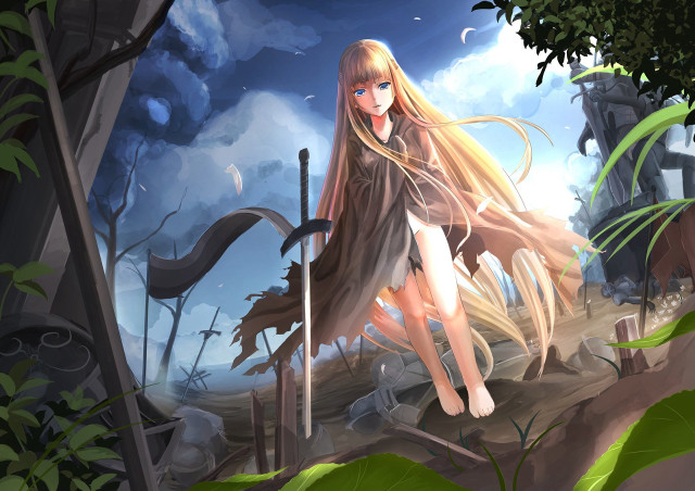 Girl long dress walking woods free wallpaper - medium preview image