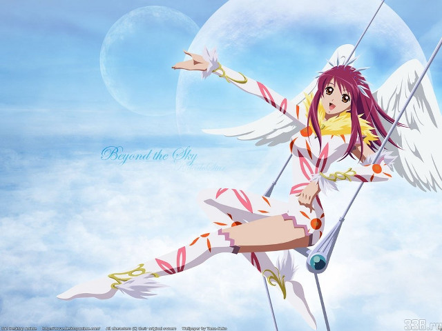 Anime girl long hair wings free wallpaper - medium preview image