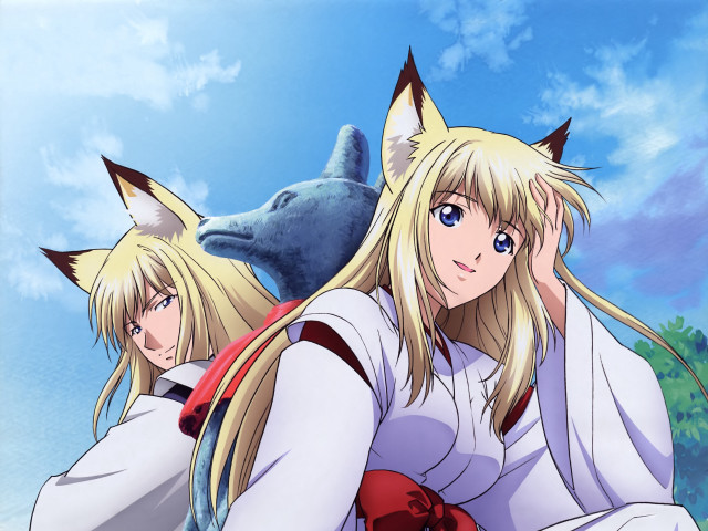 Anime characters sitting bench together free wallpaper - medium preview image