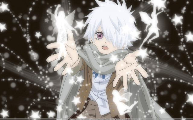 White hair scarf black background free wallpaper - medium preview image