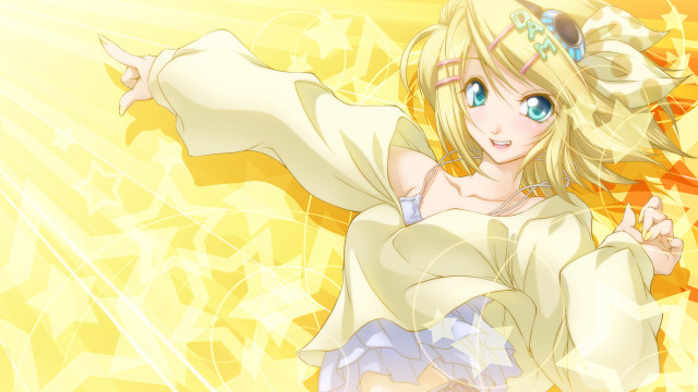 Woman white dress yellow background free wallpaper - medium preview image