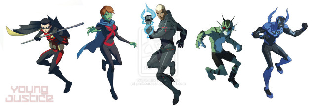 Cartoon characters group poses various free wallpaper - medium preview image