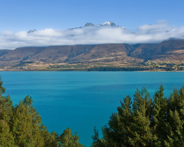 Mountain range lake trees foreground #5 free wallpaper - medium preview image