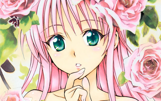 Pink haired girl blue eyes #4 free wallpaper - medium preview image