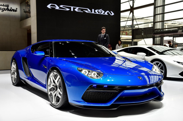 Blue sports car showroom man #2 free wallpaper - medium preview image
