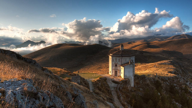 Small tower hill cloudy sky free wallpaper - medium preview image