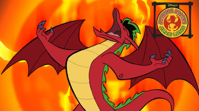 Cartoon dragon yellow red tail free wallpaper - medium preview image