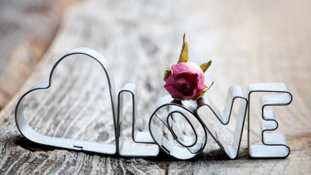 Rose love word center single free wallpaper - medium preview image