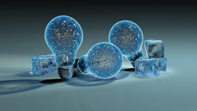 Light bulbs ice cubes tabletop free wallpaper - medium preview image