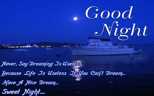 Boat good night message full free wallpaper - medium preview image