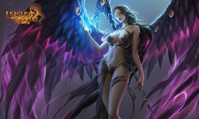 Woman sword wings blue bird free wallpaper - medium preview image