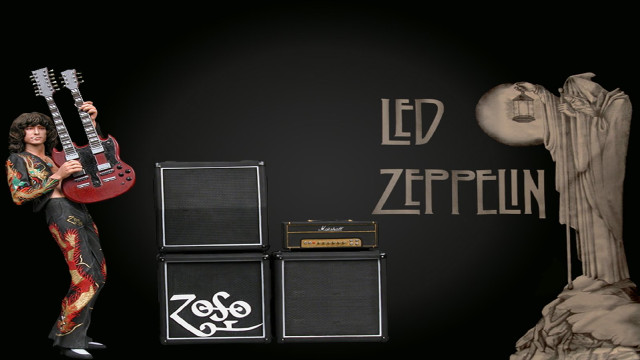 Man guitar rock amps statue free wallpaper - medium preview image