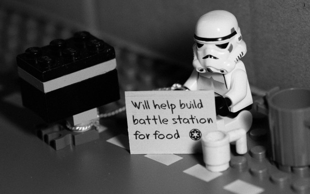 Lego stormtrooper help build battlestation free wallpaper - medium preview image