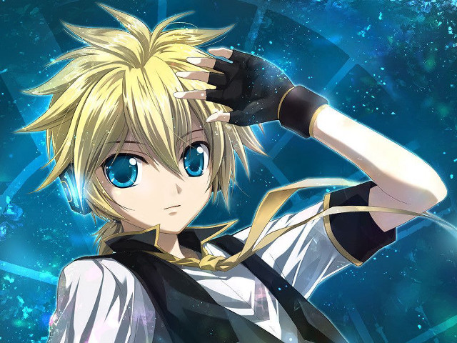 Blonde anime character blue eyes free wallpaper - medium preview image