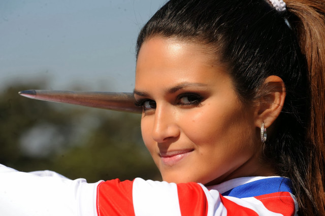 Woman knife hair ponytail red free wallpaper - medium preview image