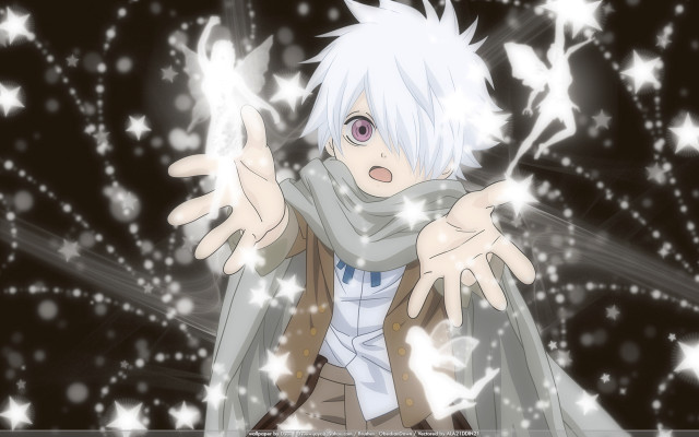 White hair scarf black background #2 free wallpaper - medium preview image