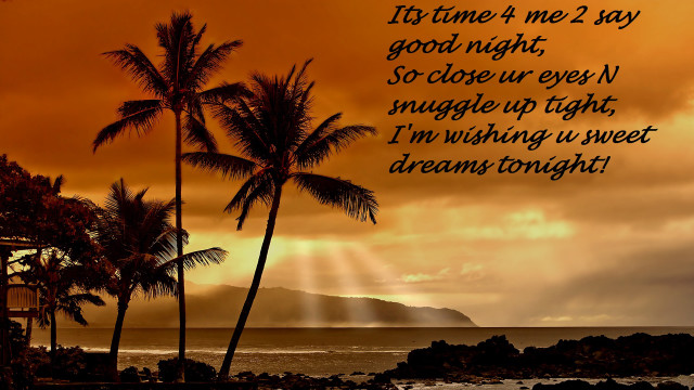 Sunset palm trees poem quote free wallpaper - medium preview image