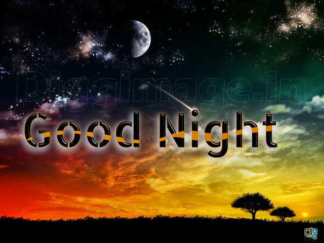 Sunset goodnight tree space art free wallpaper - medium preview image
