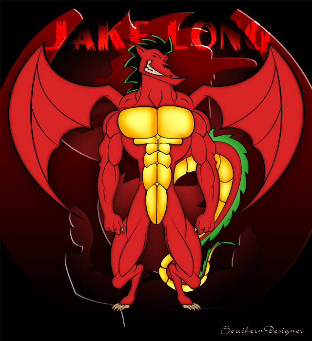Red dragon yellow chest parkon free wallpaper - medium preview image