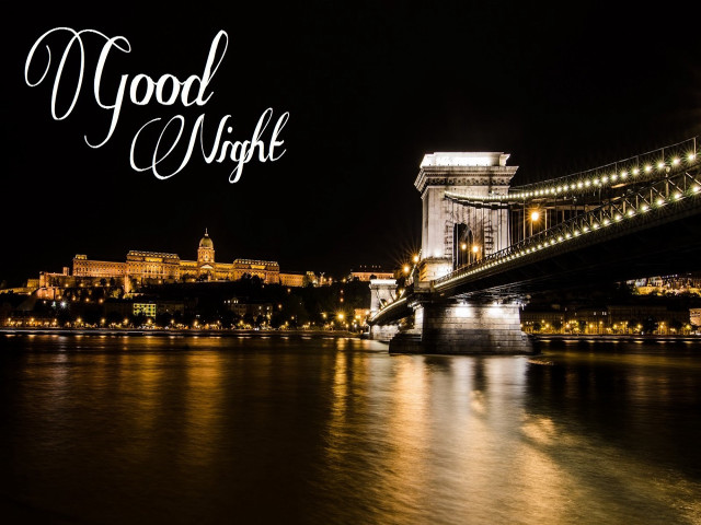 Bridge lit sign good night free wallpaper - medium preview image
