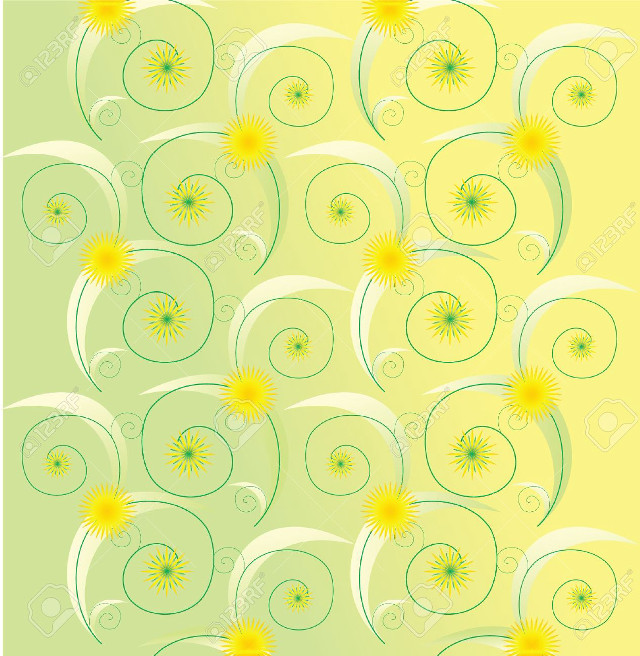 Green yellow background swirls sunflowers free wallpaper - medium preview image